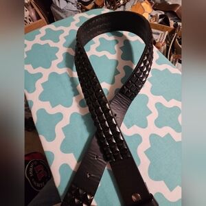 Black Triple Row Pyramid Studded Belt - Size M (32"-34") Mall Goth Punk